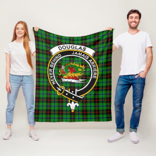 Clan Douglas Black Tartan Karo Fleecedecke