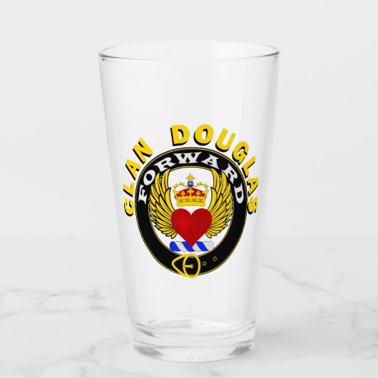Clan Douglas "FORWARD" 16oz Glass Tumbler (Vorderseite)