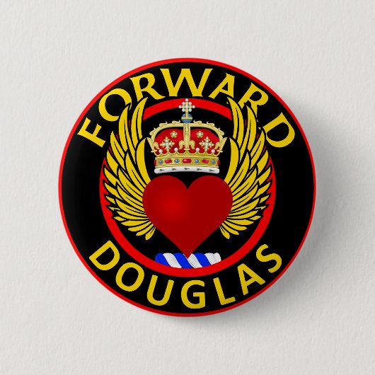 Clan Douglas "FORWARD" Button Abzeichen, dunkel hi (Vorderseite)