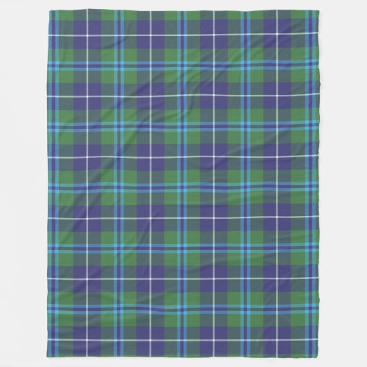 Clan Douglas Kariert Green Black Tartan Karo Fleecedecke (Vorderseite)