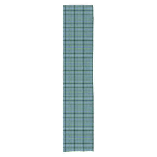 Clan Douglas Light Green und Blue Ancient Tartan Kurzer Tischläufer (Vorderseite)
