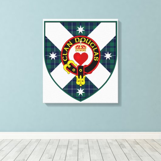 Clan Douglas Shield auf Leinwand (Insitu (Holzboden))