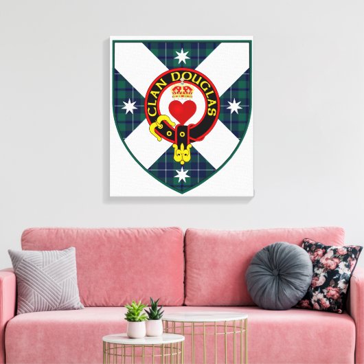 Clan Douglas Shield auf Leinwand (Insitu (Wohnzimmer))
