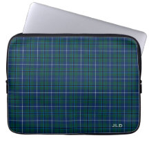 Clan Douglas Tartan Blue und Green Kariert Monogra