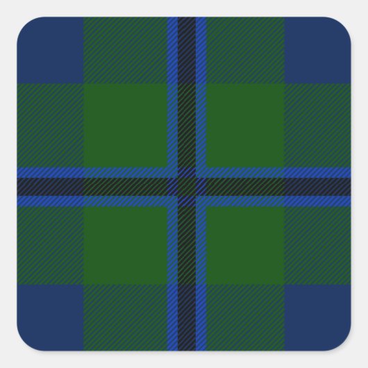 Clan Douglas Tartan Quadratischer Aufkleber (Vorderseite)