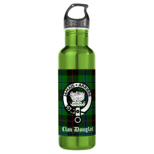 Clan Douglas Tartan und Wappenabzeichen Trinkflasche