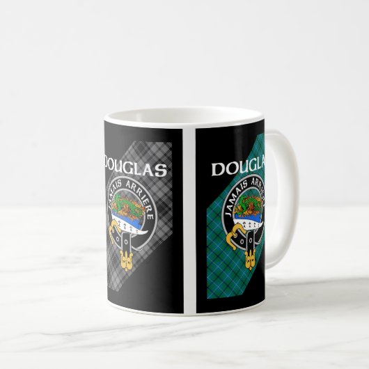 Clan Douglas Three Tartan Tasse (VorderseiteRechts)