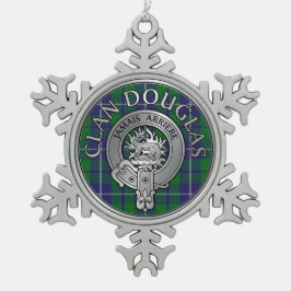 Clan Douglas Wappen & Tartan Schneeflocken Zinn-Ornament