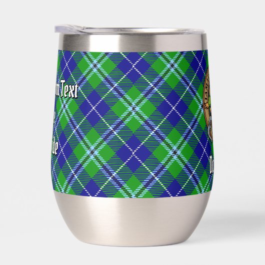 Clan Douglas Wappen über Tartan (Rechts)