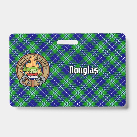 Clan Douglas Wappen über Tartan Ausweis (Vorderseite)
