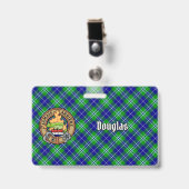 Clan Douglas Wappen über Tartan Ausweis (Vorderseite mit Clip)
