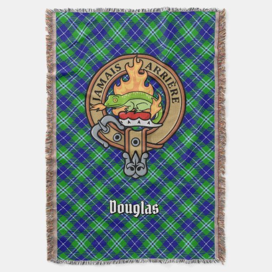Clan Douglas Wappen über Tartan Decke (Vorderseite Vertikal)