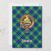 Clan Douglas Wappen über Tartan Einladung (Rückseite)
