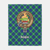 Clan Douglas Wappen über Tartan Fleecedecke (Vorderseite)