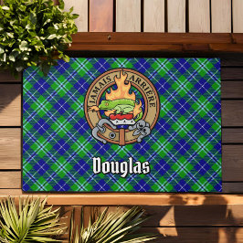 Clan Douglas Wappen über Tartan Fußmatte