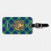 Clan Douglas Wappen über Tartan Gepäckanhänger (Vorderseite horizontal)