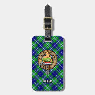 Clan Douglas Wappen über Tartan Gepäckanhänger