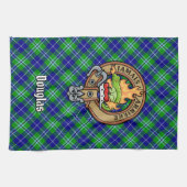 Clan Douglas Wappen über Tartan Geschirrtuch (Horizontal)