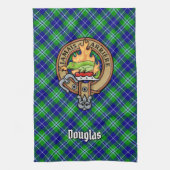 Clan Douglas Wappen über Tartan Geschirrtuch (Vertikal)