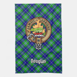 Clan Douglas Wappen über Tartan Geschirrtuch