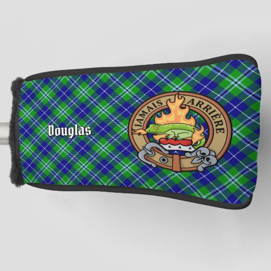 Clan Douglas Wappen über Tartan Golf Headcover (Vorderseite)