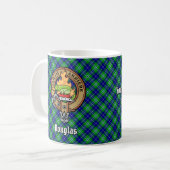 Clan Douglas Wappen über Tartan Kaffeetasse (Vorderseite Links)