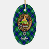 Clan Douglas Wappen über Tartan Keramik Ornament (Rechts)