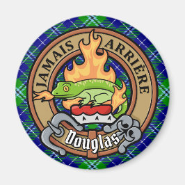 Clan Douglas Wappen über Tartan Magnet
