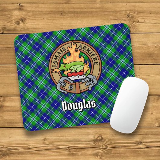 Clan Douglas Wappen über Tartan Mousepad