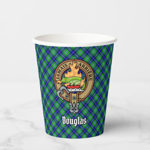 Clan Douglas Wappen über Tartan Pappbecher