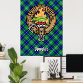 Clan Douglas Wappen über Tartan Poster (Heimbüro)