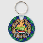 Clan Douglas Wappen über Tartan Schlüsselanhänger (Vorderseite)
