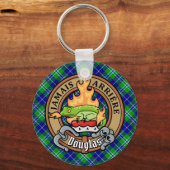 Clan Douglas Wappen über Tartan Schlüsselanhänger (Vorderseite)