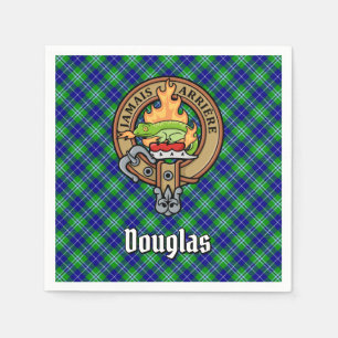 Clan Douglas Wappen über Tartan Serviette