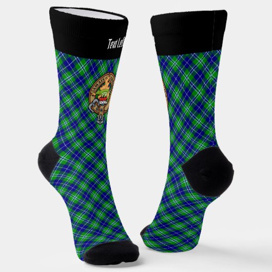 Clan Douglas Wappen über Tartan Socken (Gewinkelt)