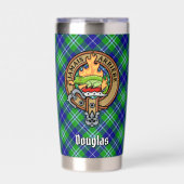 Clan Douglas Wappen über Tartan Thermobecher (Vorderseite)