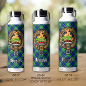 Clan Douglas Wappen über Tartan Thermobecher