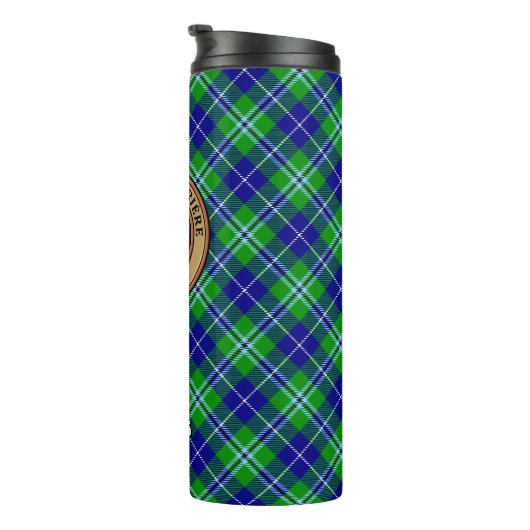 Clan Douglas Wappen über Tartan Thermosbecher (Nach rechts gedreht)