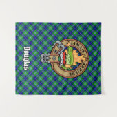 Clan Douglas Wappen über Tartan Wandteppich (Vorderseite (Horizontal))