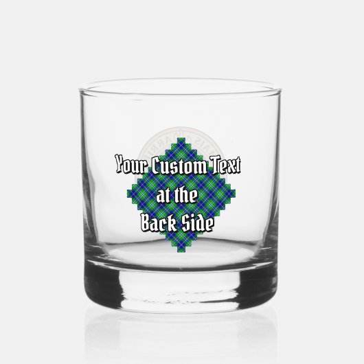 Clan Douglas Wappen über Tartan Whiskyglas (Rückseite)