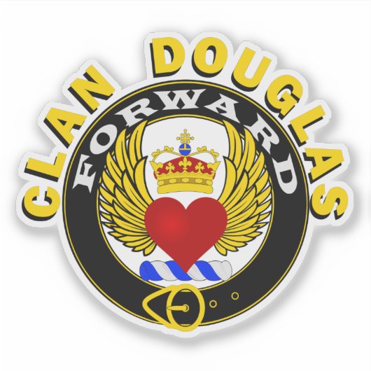 Clan Douglas "Winged Heart" Window Sticker (Vorderseite)