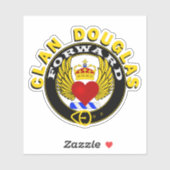 Clan Douglas "Winged Heart" Window Sticker (Blatt)