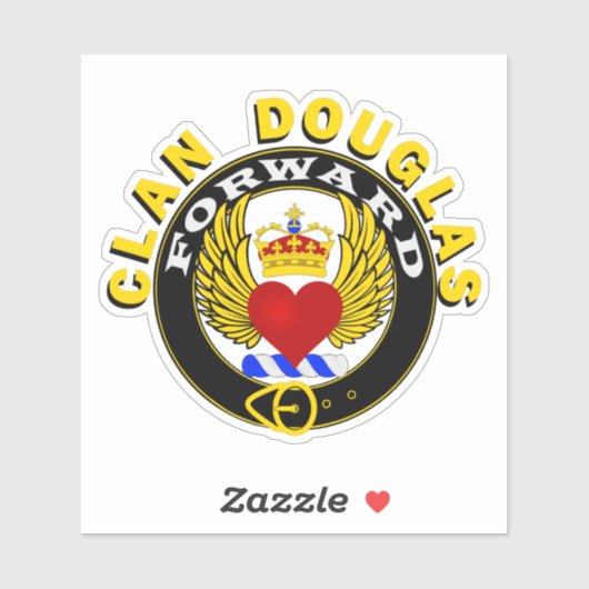 Clan Douglas "Winged Heart" Window Sticker (Blatt)