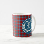 Clan Drummond Bright Red Tartan Monogram Kaffeetasse (VorderseiteRechts)