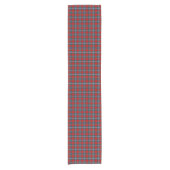 Clan Drummond Red und Sky Blue Scottish Tartan Kurzer Tischläufer (Vorderseite)