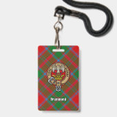 Clan Drummond Wappen über Tartan Ausweis (Vorderseite mit Lanyard)