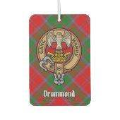 Clan Drummond Wappen über Tartan Autolufterfrischer (Vorderseite)
