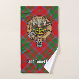 Clan Drummond Wappen über Tartan Badhandtuch Set