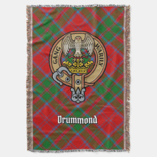 Clan Drummond-Wappen über Tartan Decke