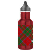 Clan Drummond Wappen über Tartan Edelstahlflasche (Links)